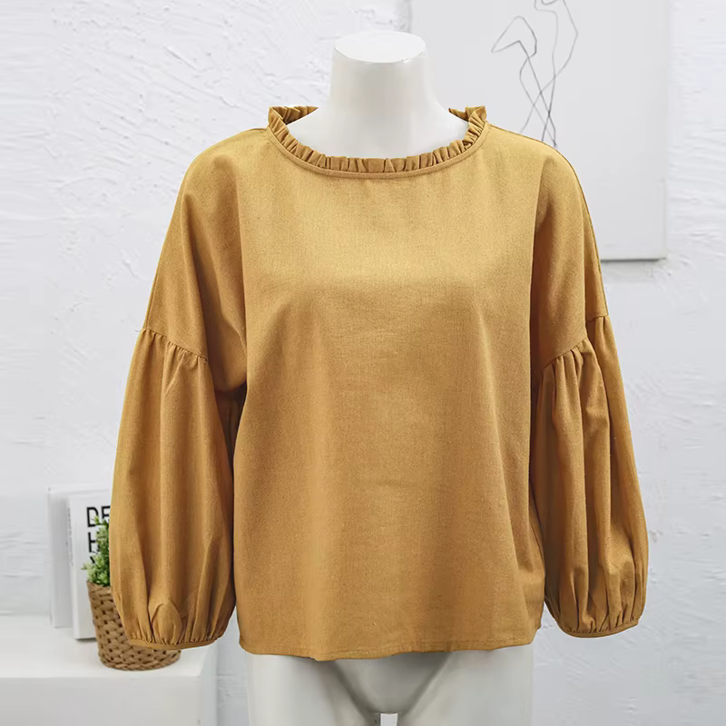 T-Shirt en Lin Rétro pour Femme