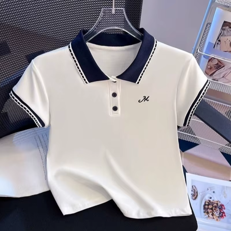 T-shirt polo à manches courtes pour femme