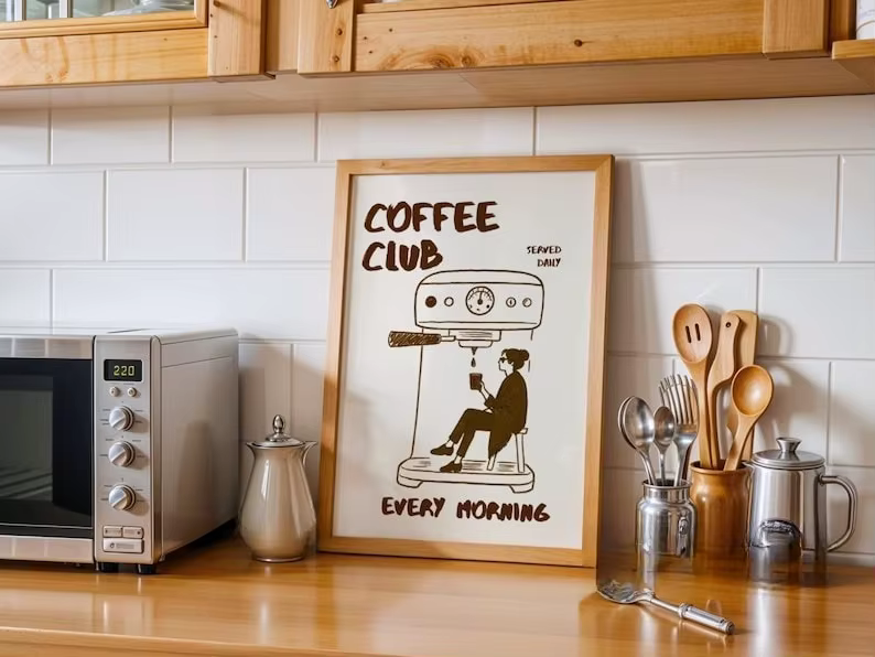 Lot de 3 tableaux muraux en toile sur le thème du café