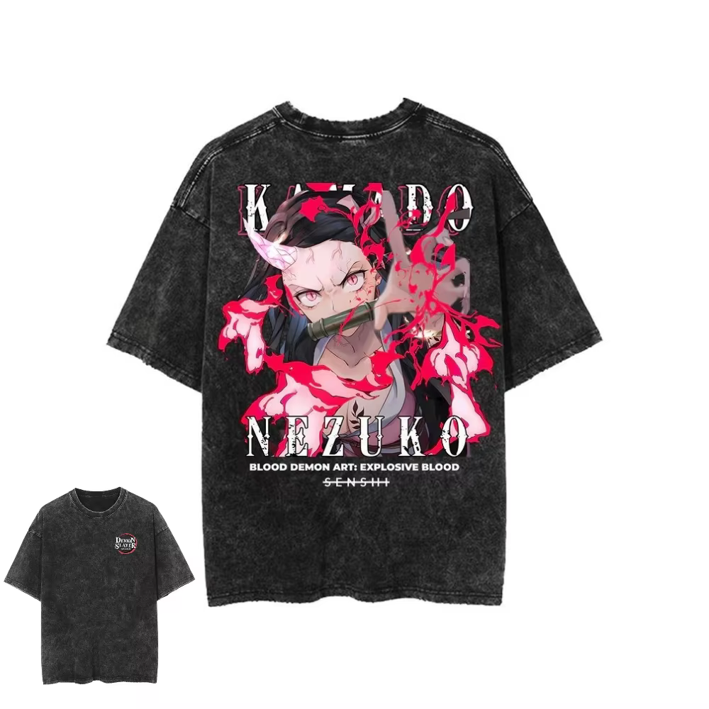 T-shirt vintage Demon Slayer Nezuko Kamado Anime pour hommes et femmes