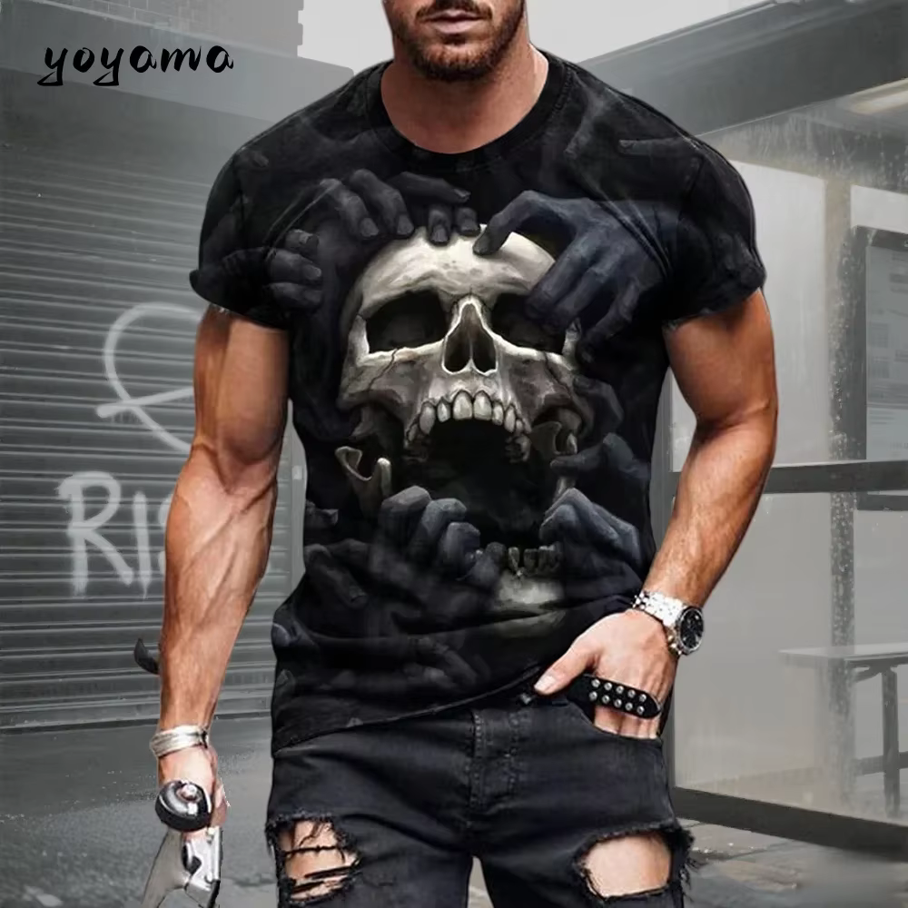 T-shirt pour homme avec imprimé squelette