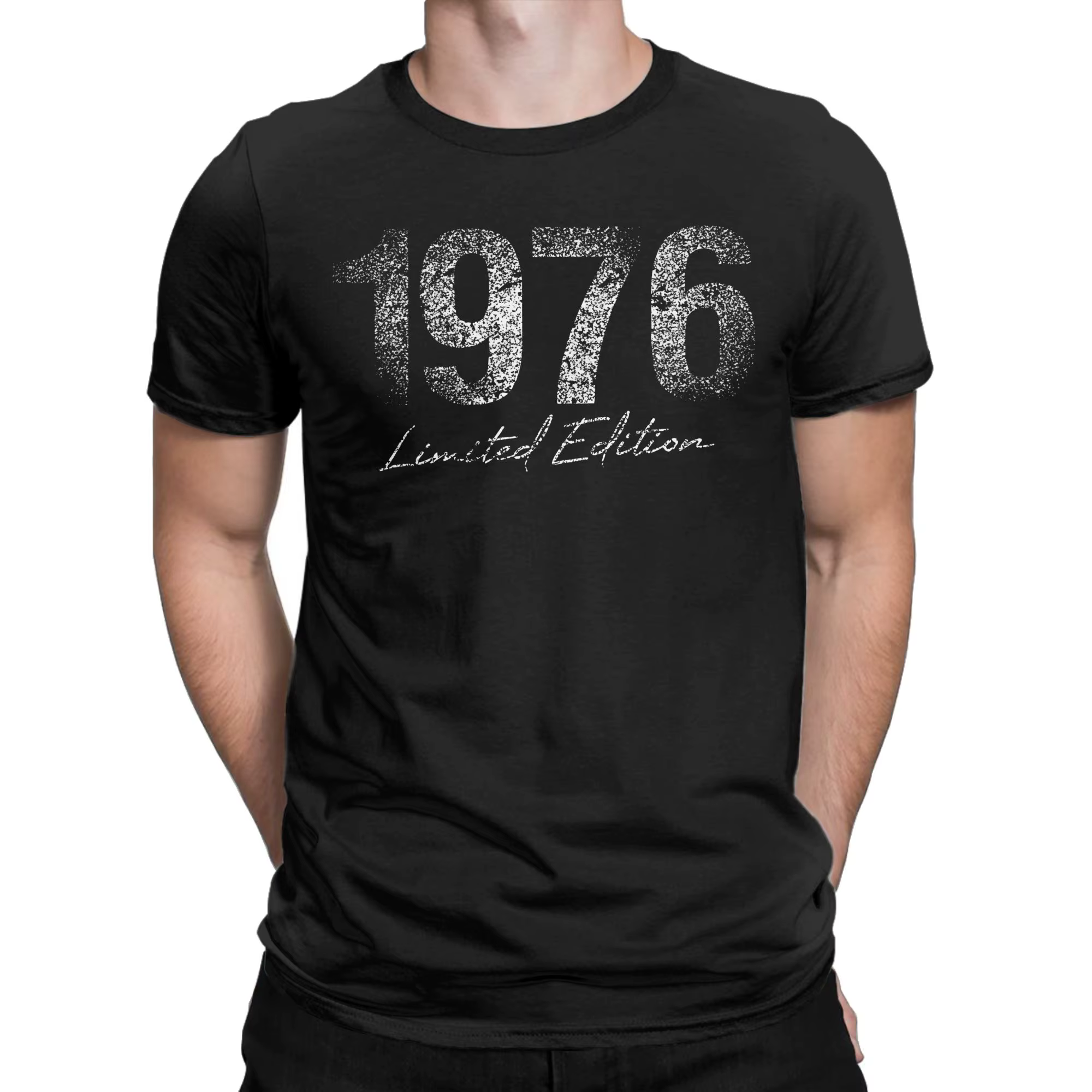 T-shirt en coton pour hommes, édition limitée, Vintage 1976, T-shirts d'été géniaux, col rond, Hipster, vêtements surdimensionnés, bon marché