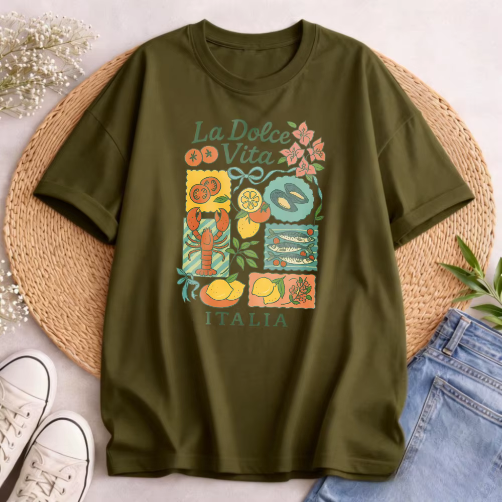T-shirt La Dolce Vita, t-shirt graphique italien d'été