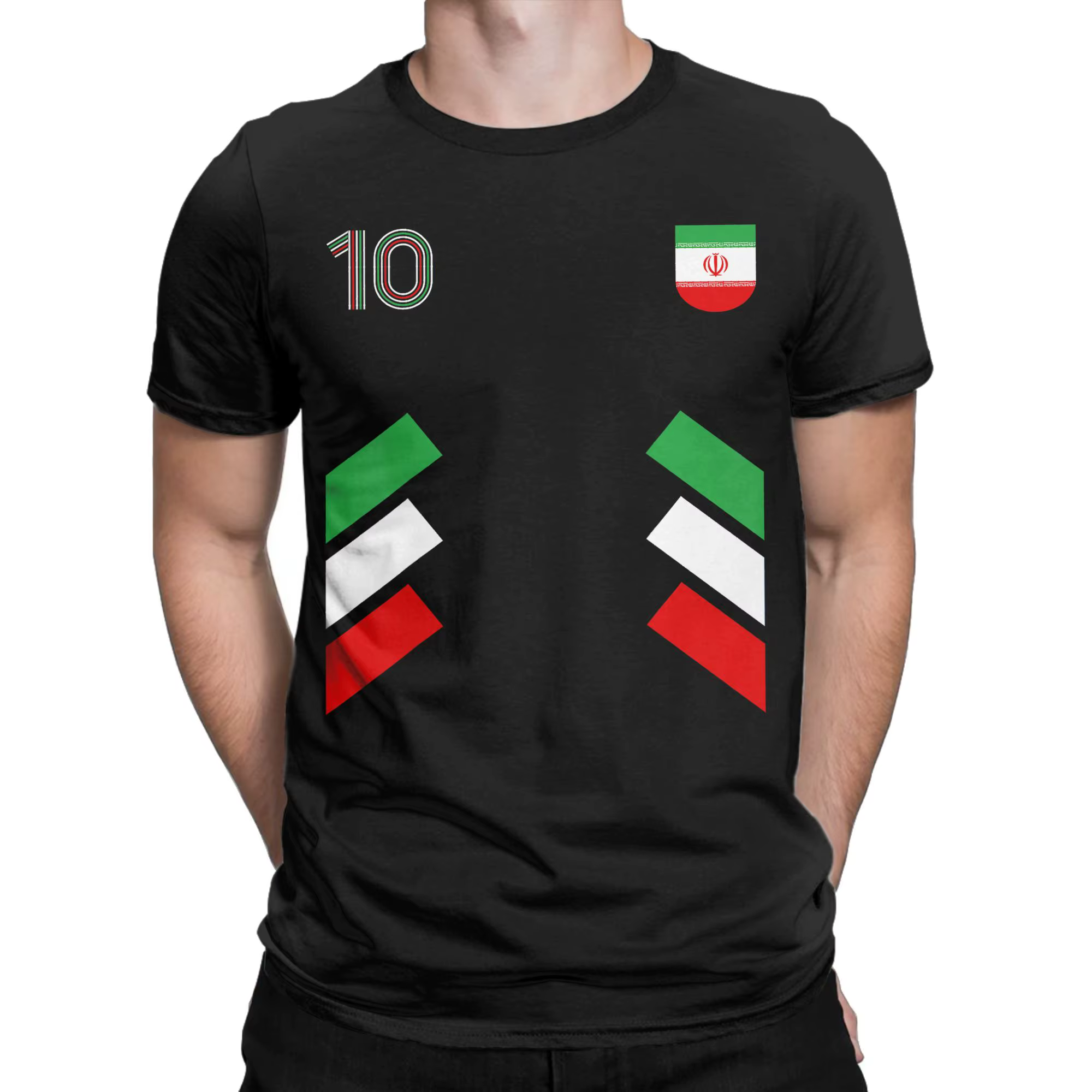 T-shirt pour homme Retro10 Iran Football Iran Soccer Iran Flag