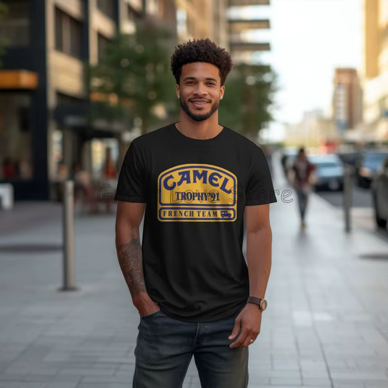 Personnalisé trophée de chameau 91 impression T-shirts hommes été surdimensionné t-shirt été coton