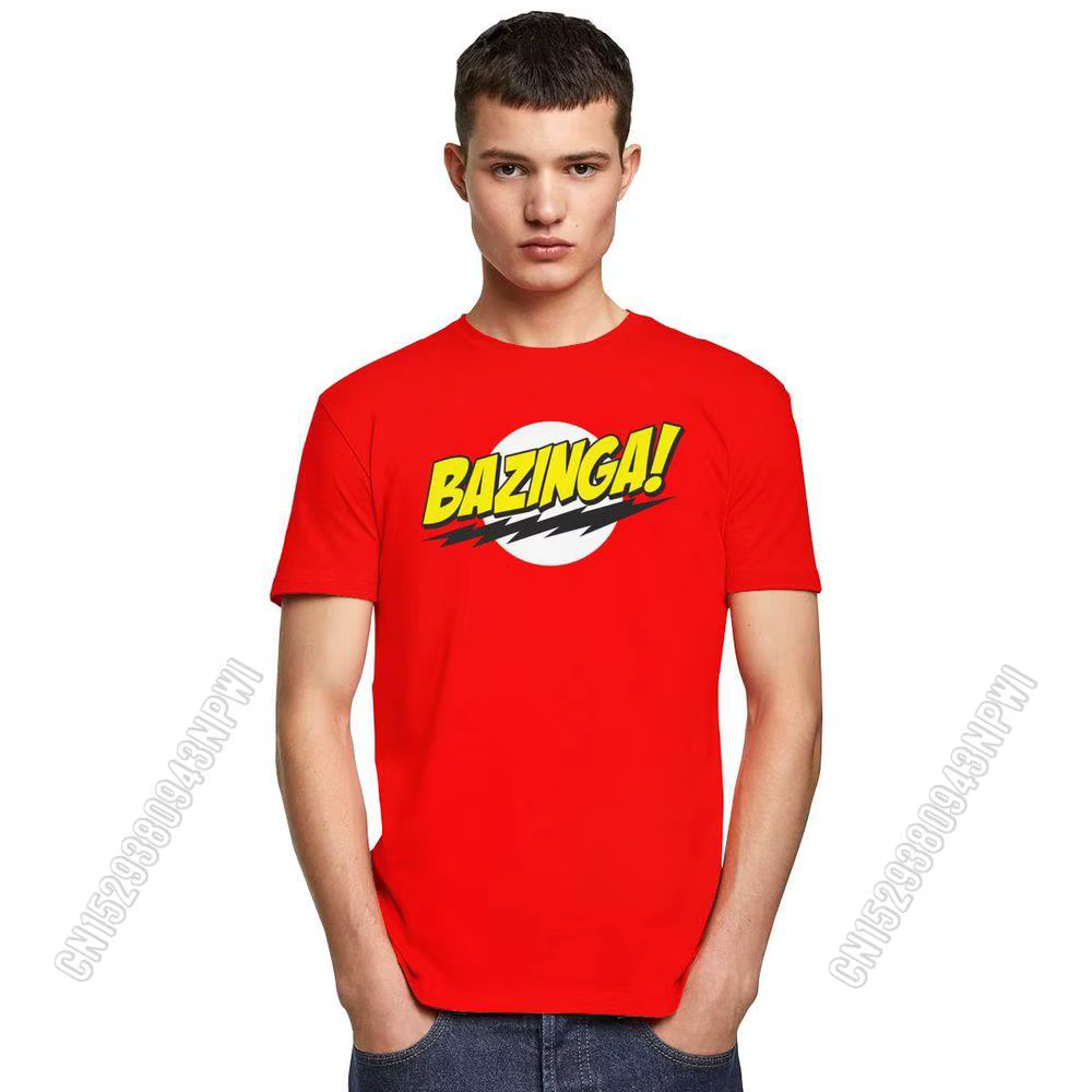 La théorie du Big Bang Bazinga T-Shirt hommes 100% coton beau Sheldon Cooper
