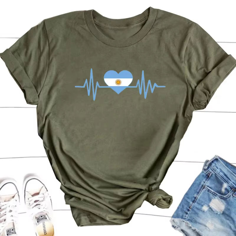 T-shirt de coeur d'Argentine pour les femmes et les hommes