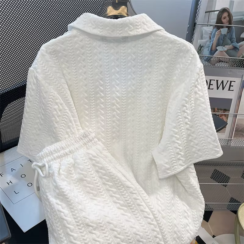 Ensemble 2 pièces polo texturé pour femme