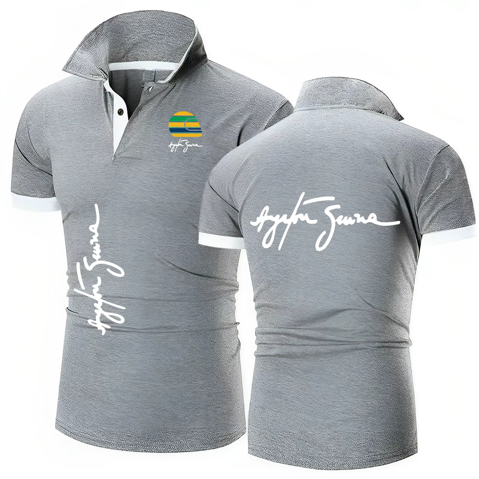 Polo de voiture Racing Ayrton Senna Hall of Fame pour hommes col rond pur F1 polos à manches courtes