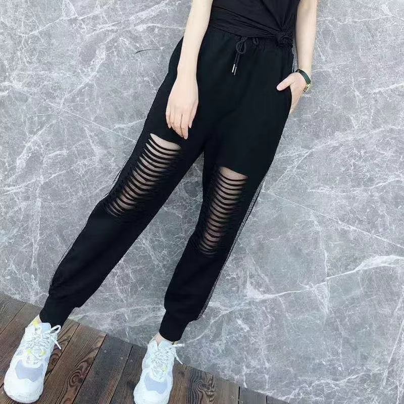 FJFor-Pantalon de jogging à rayures pour femme