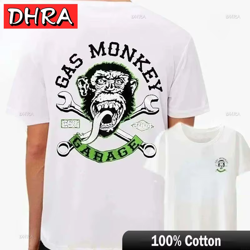 T-shirts en coton pour hommes Gas Monkeys Garage Piston