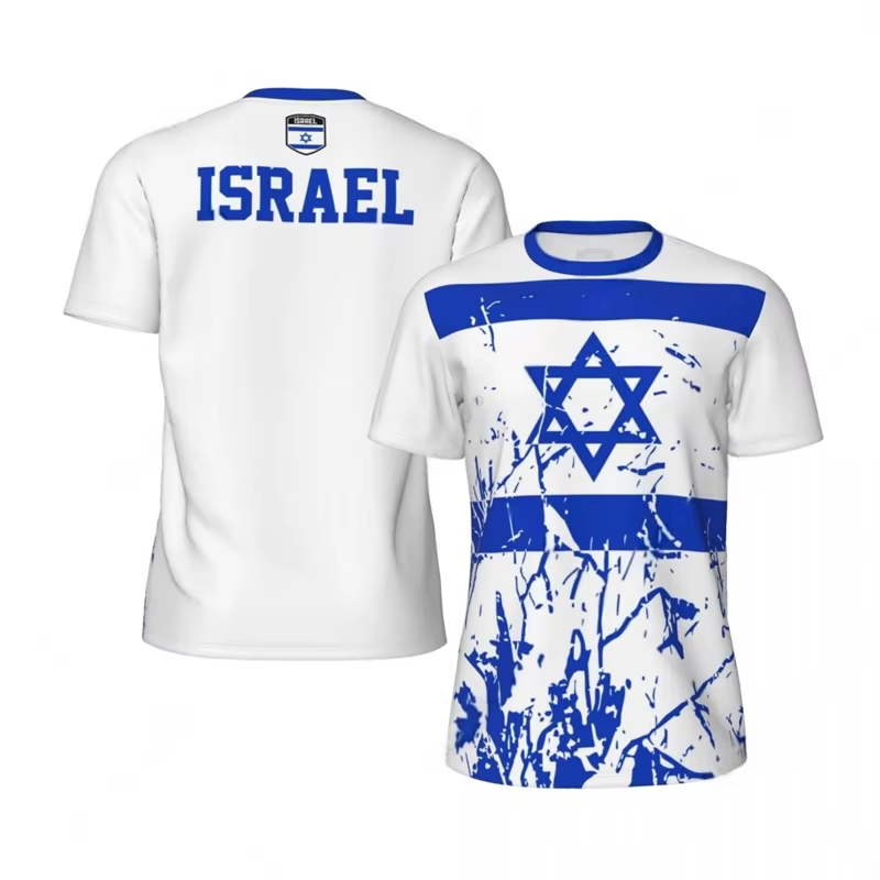 Mode Israël Drapeau Graphique Football T-shirts Pour Hommes Tendance D'été 3D Emblème National Imprimé