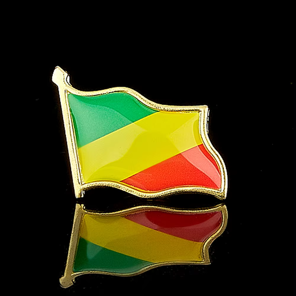 Broche en plaqué or République du Congo, pays africain, sensation nationale, insigne de bateau, broche