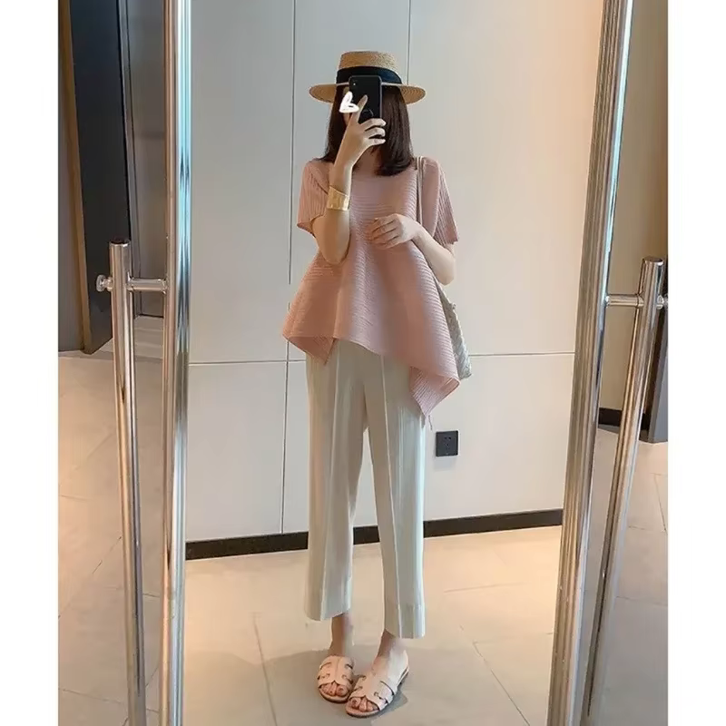 T-shirt ample à manches courtes pour femme