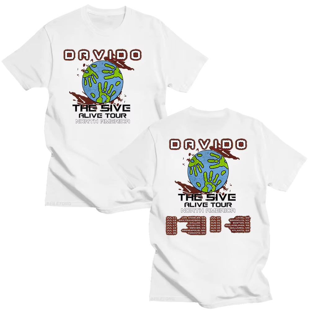 Davido The 5ive Alive Tour 2025 t-shirts