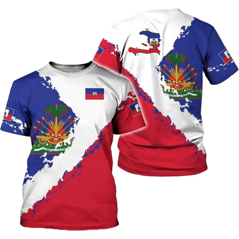 T-shirt pour homme avec motif de l'emblème national d'Haïti