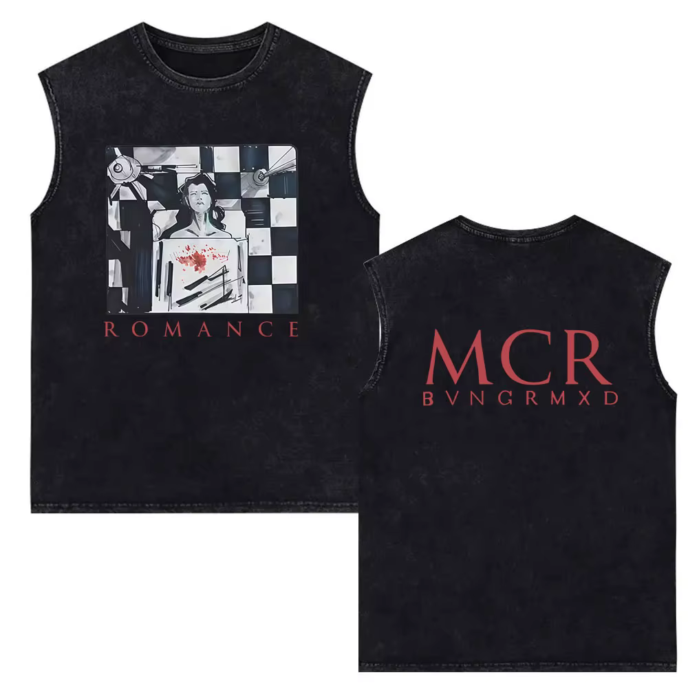 Mon Romance chimique l'album Black Parade Vintage lavé débardeurs hommes femmes Punk Emo Rock surdimensionné sans manches gilet t-shirts