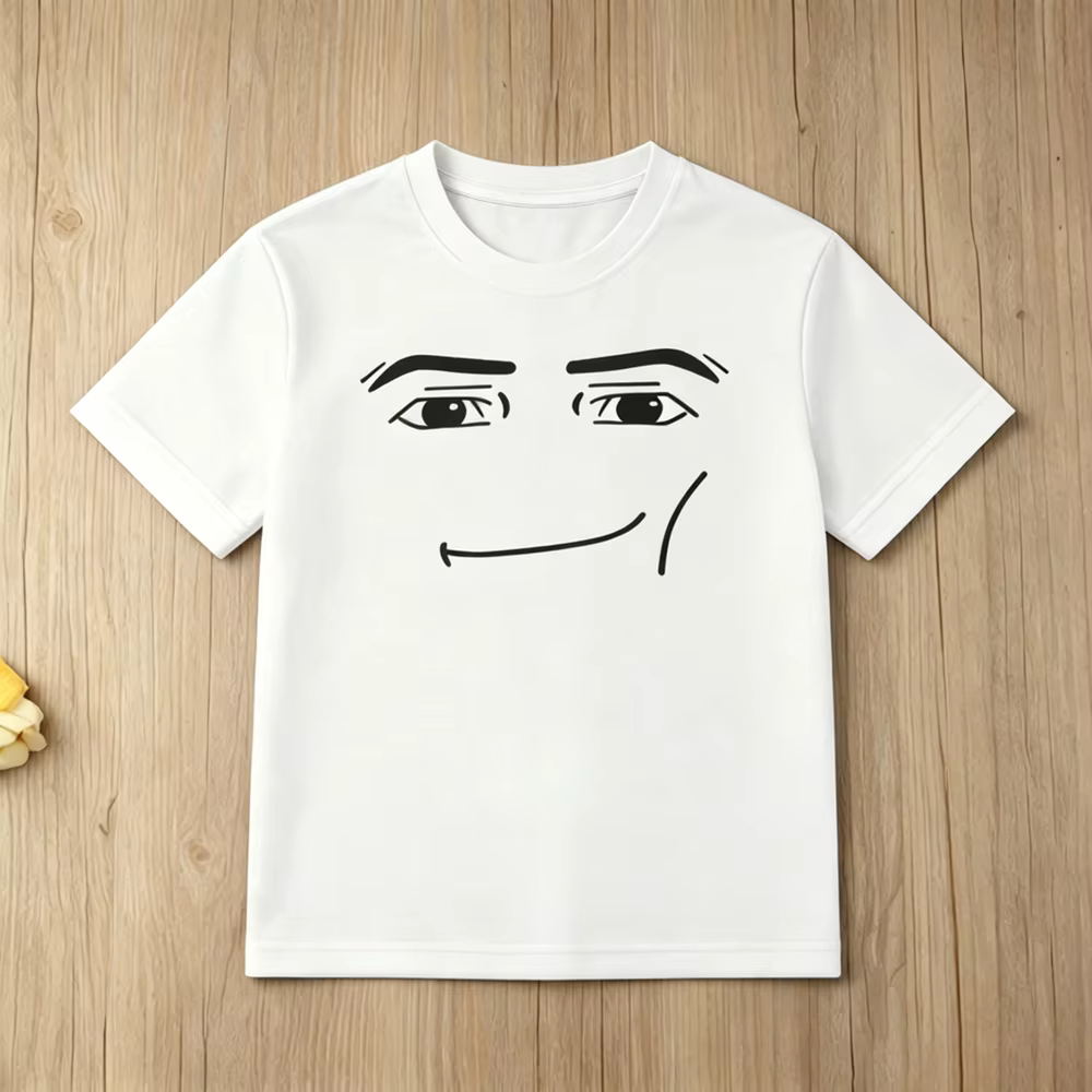T-shirts graphiques fantaisie Roblox Face Game Meme