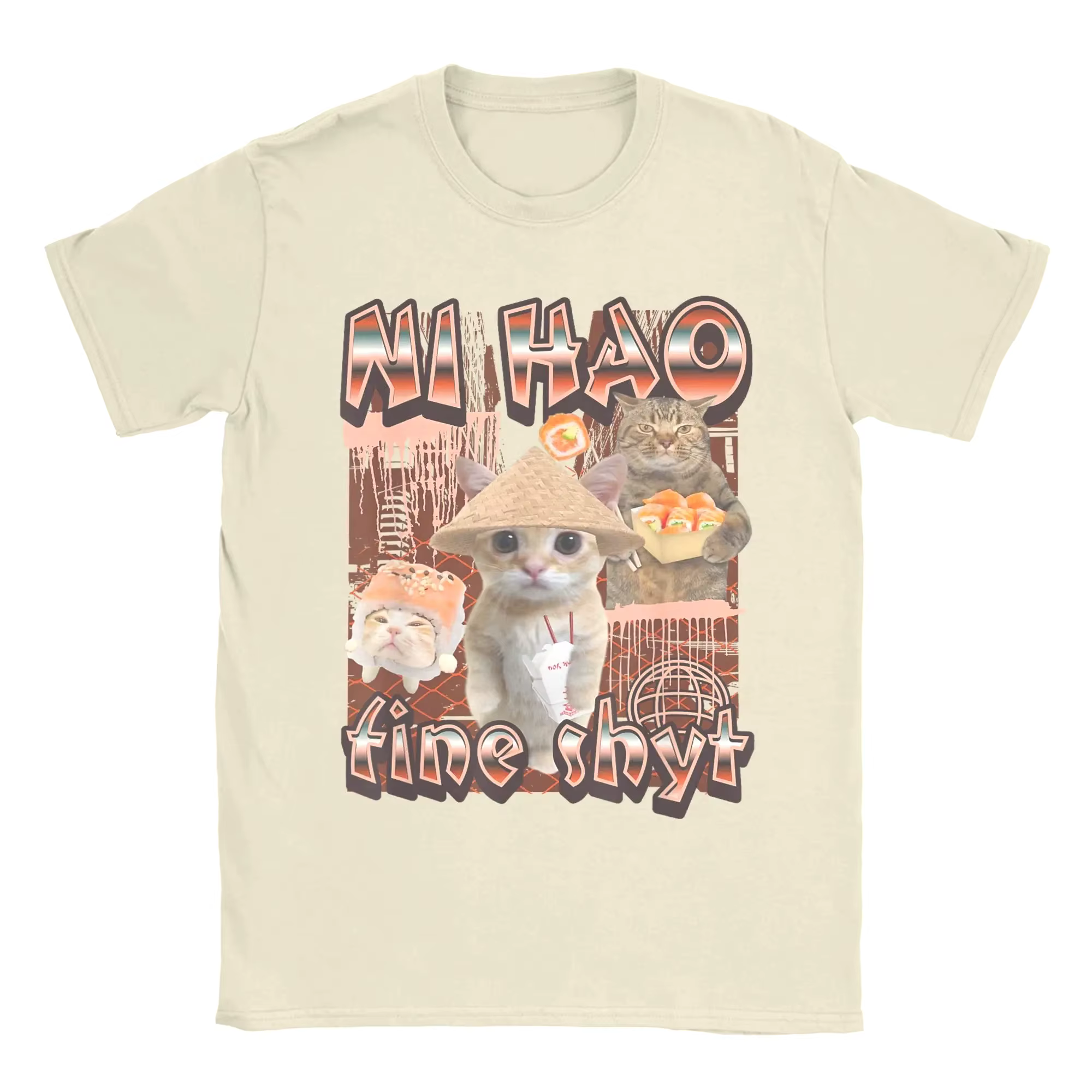 T-shirt humoristique Ni Hao Fine Shyt Meme pour hommes et femmes