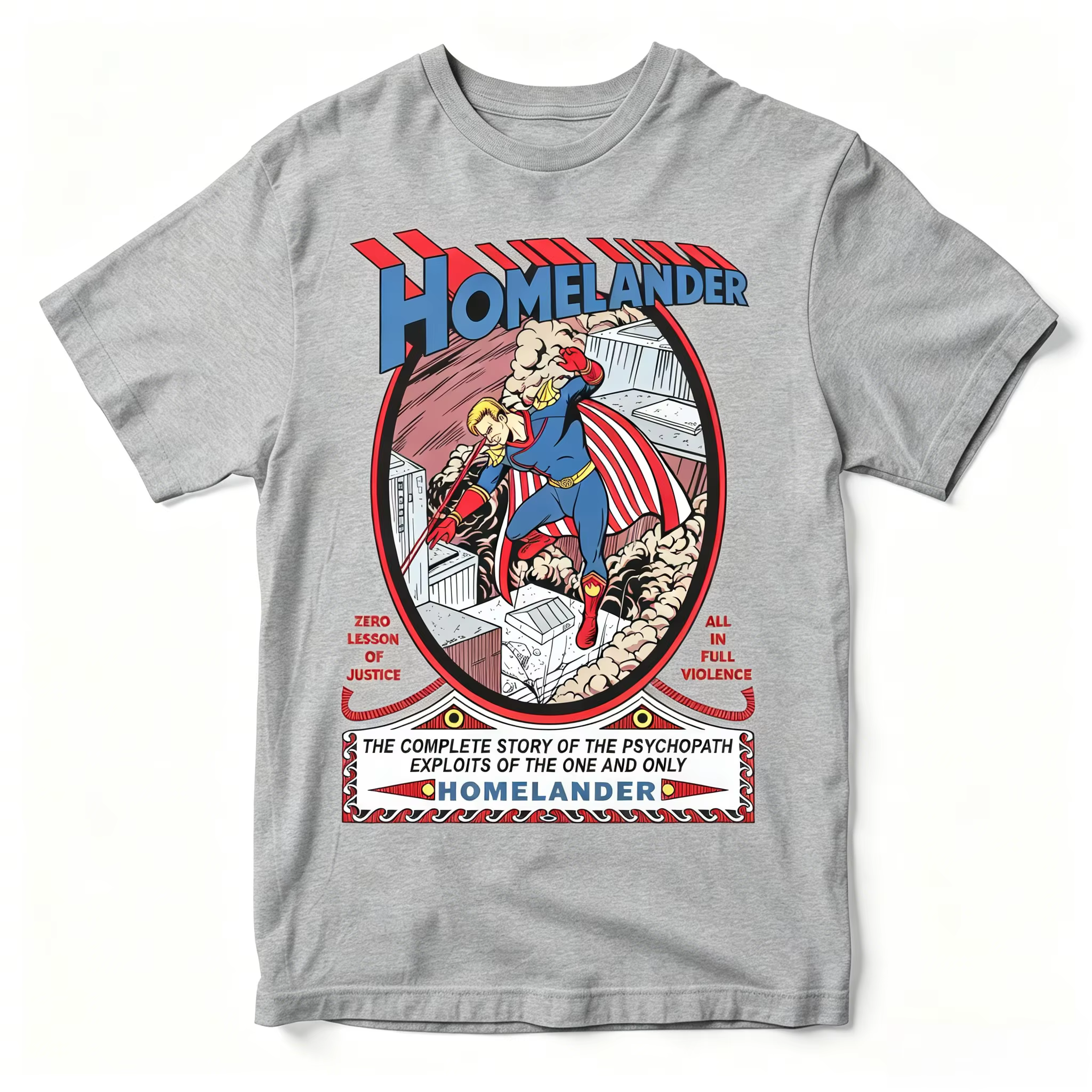 T-shirt rétro Homelander The Boys Villain en coton