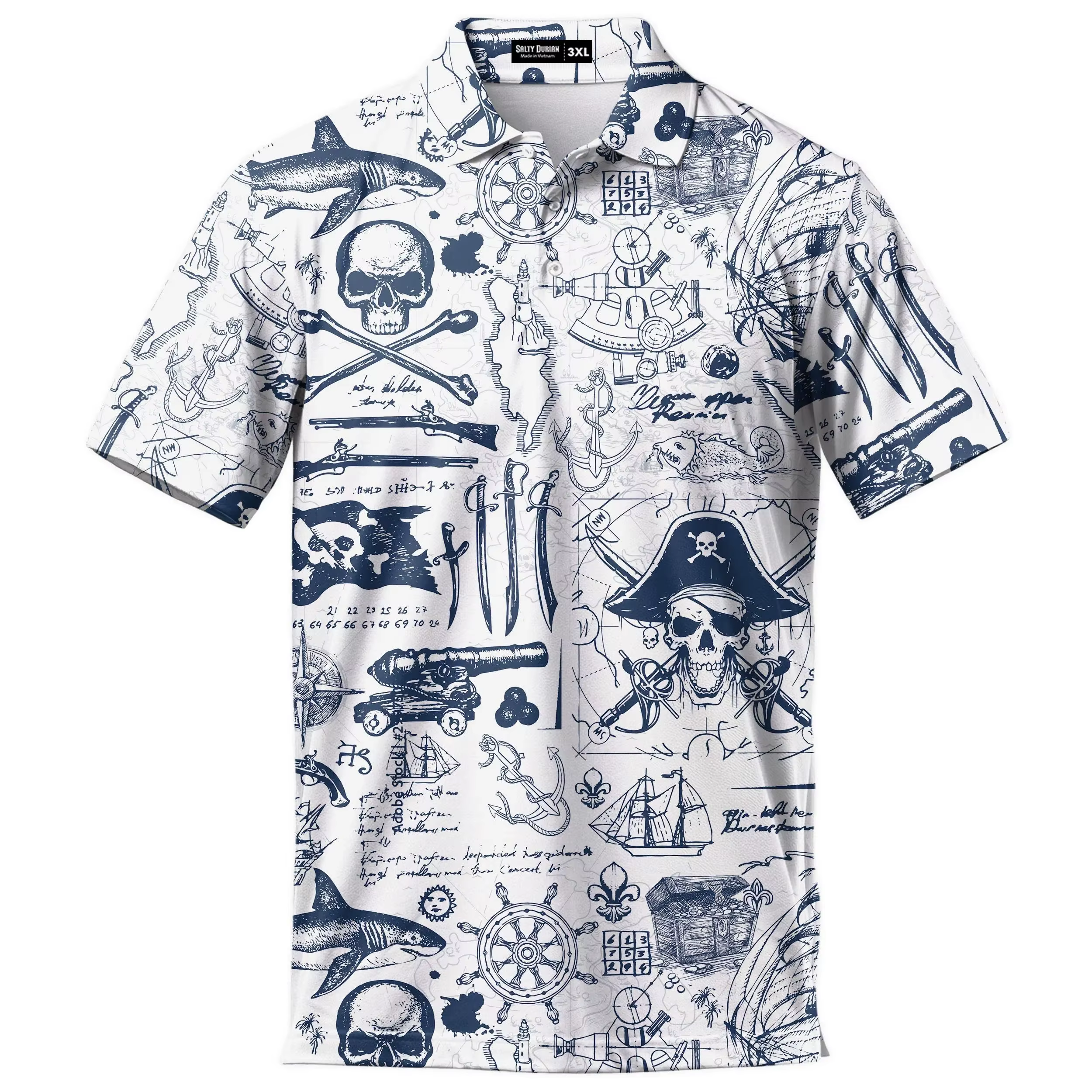 Polo crâne chemises hawaïennes pour hommes squelette