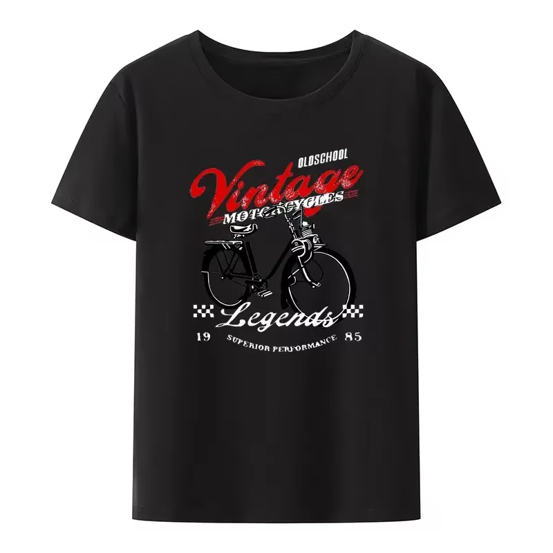 T-shirt unisexe à manches courtes Velo Solex Bike Print pour hommes et femmes