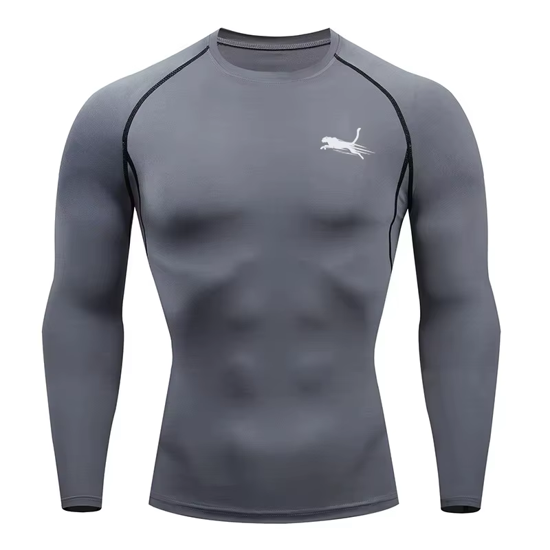 T-shirt de fitness à manches longues pour homme