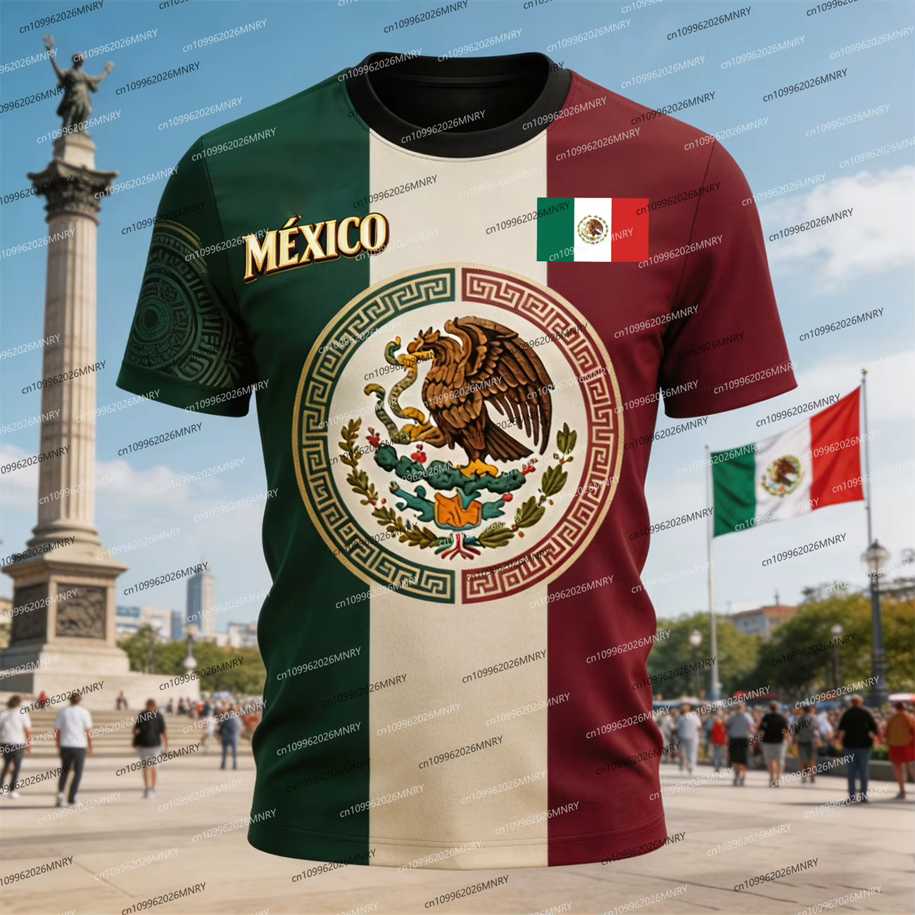 T-shirt drôle avec drapeau national du Mexique 2026