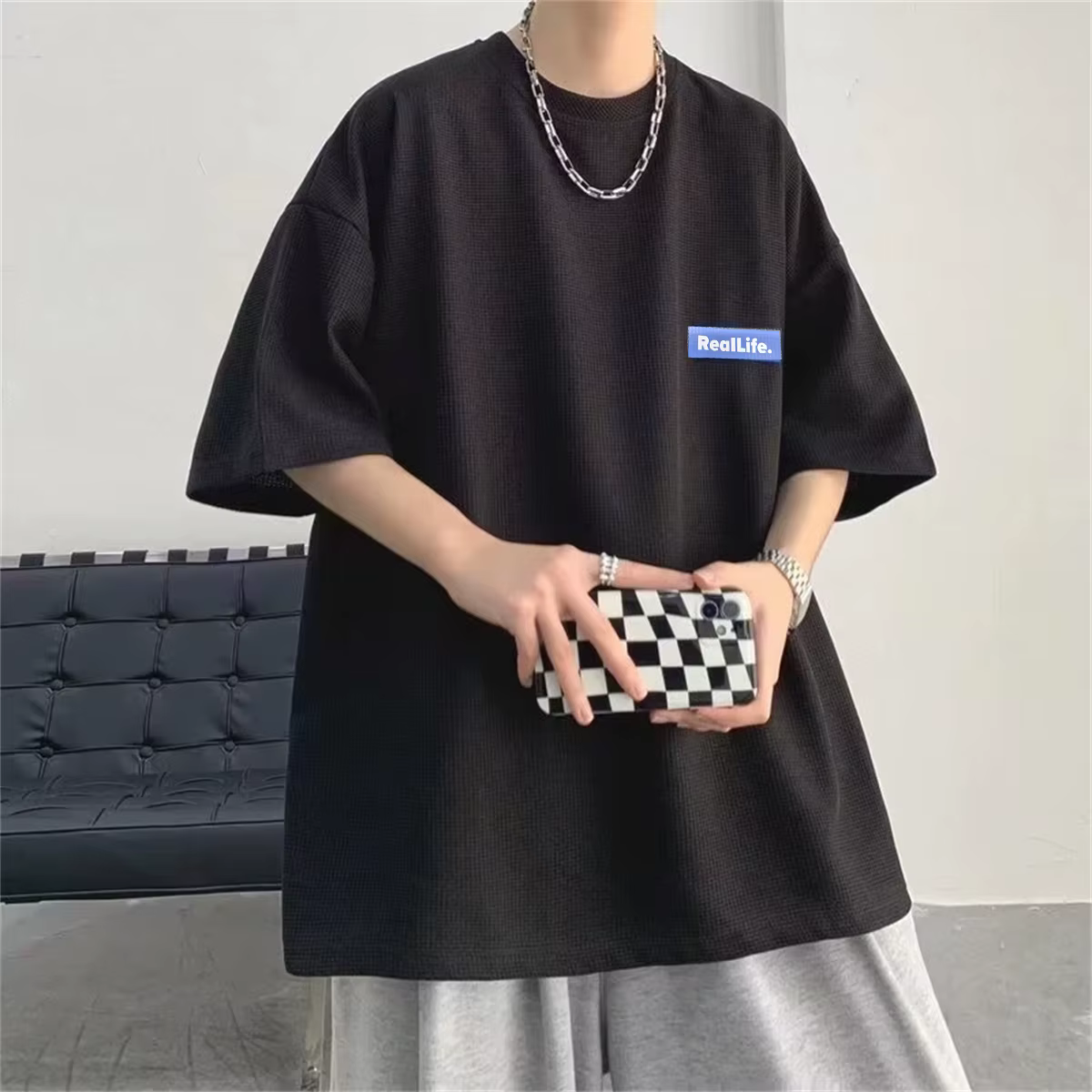 T-shirt en polyester uni pour hommes