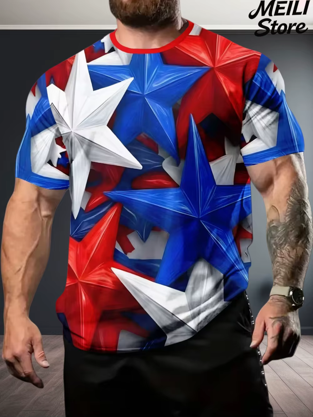 T-Shirt homme étoile élément imprimé