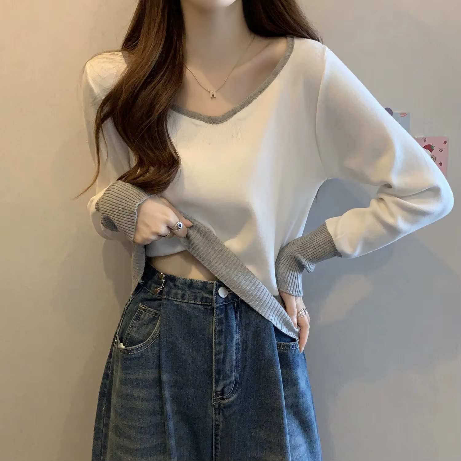 Pull à col en v pour femmes