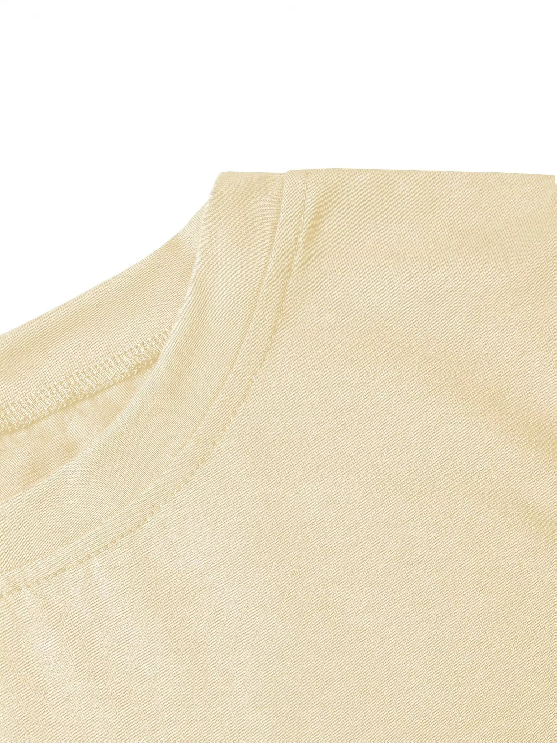 T-shirt à manches courtes pour femme avec imprimé cerises dorées