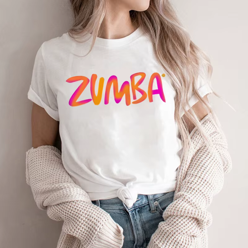 T-shirt à imprimé lettres Zumba pour femmes