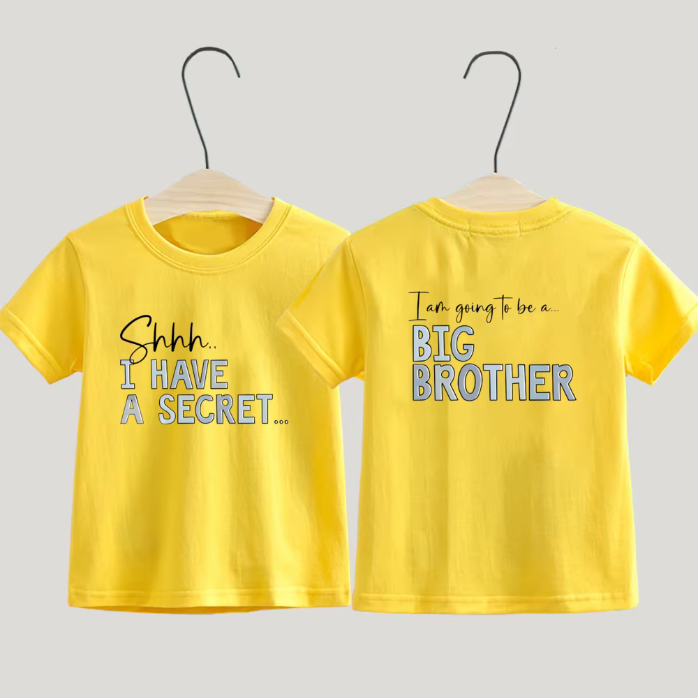 T-shirt « Grand frère » - J'ai un secret - Cadeau d'annonce de grossesse «