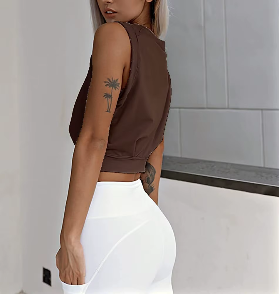 Haut court chemises en coton pour femmes