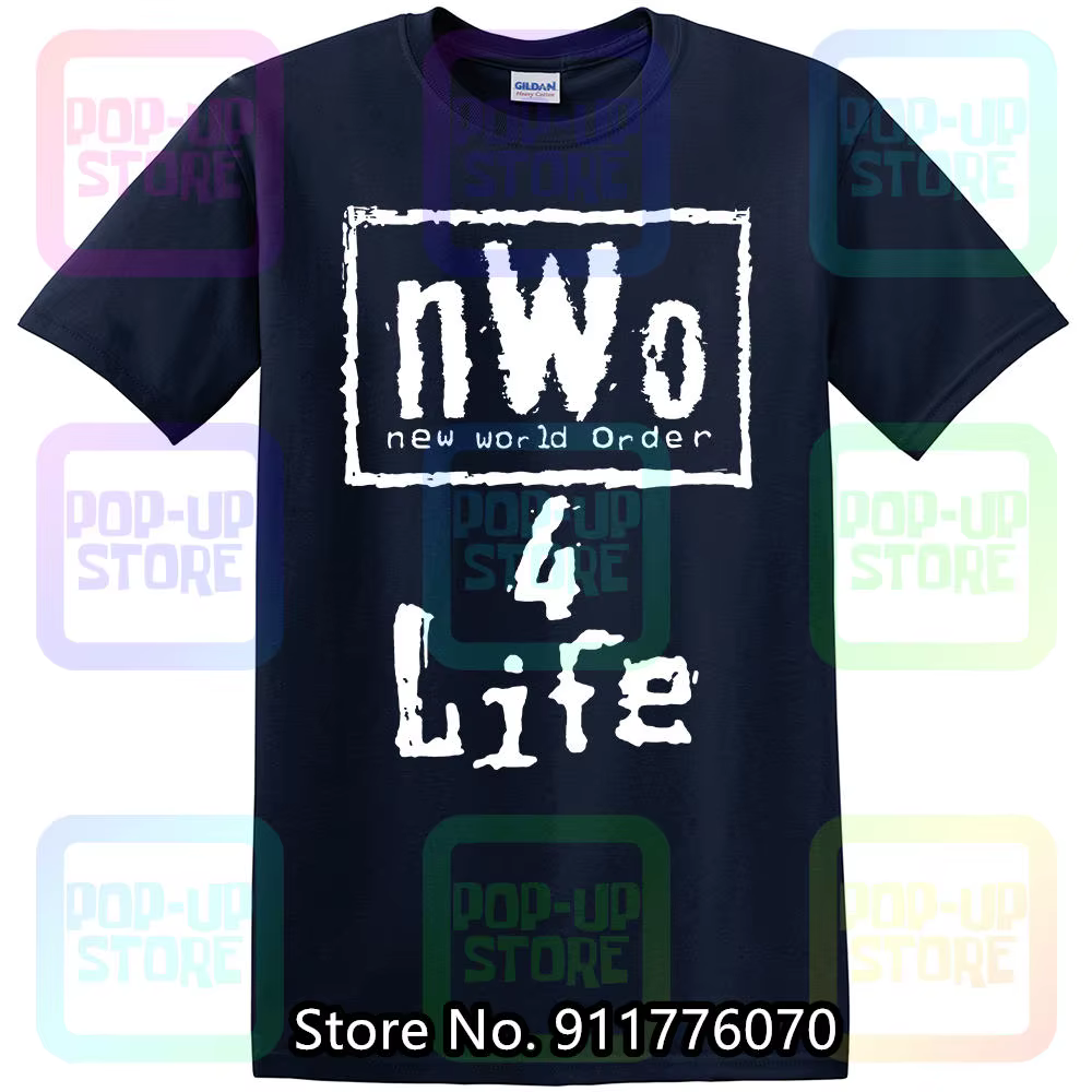 NWO-Grand T-shirt Noir pour Homme, New World Order 4 Life, Bin F