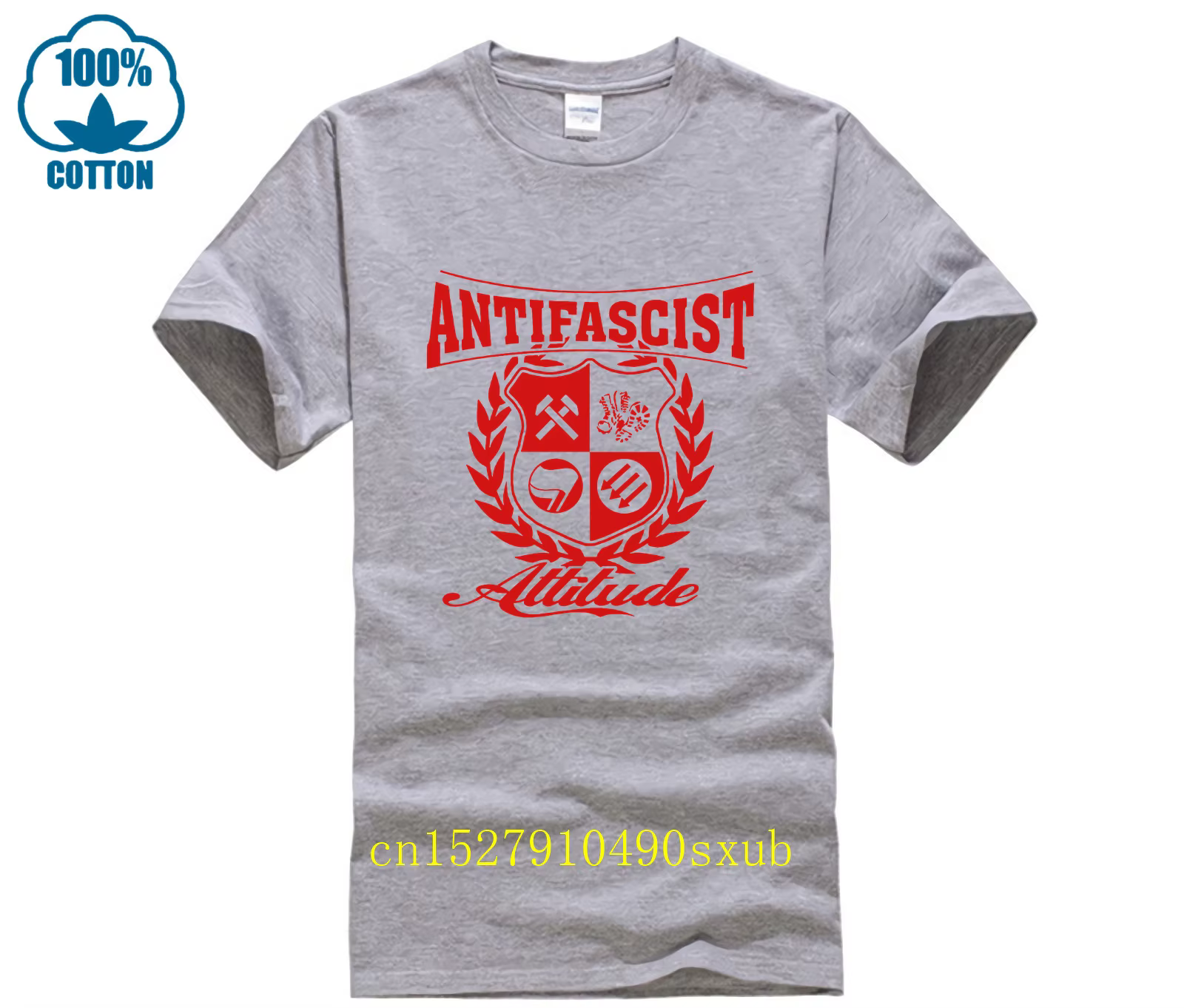 T-shirt col rond homme, décontracté et cool, à la mode, antifasciste