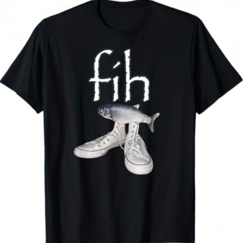 T-shirt drôle pour hommes avec motif poisson FIH