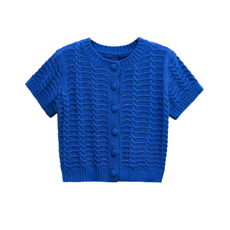 Cardigan en tricot à manches courtes pour femmes