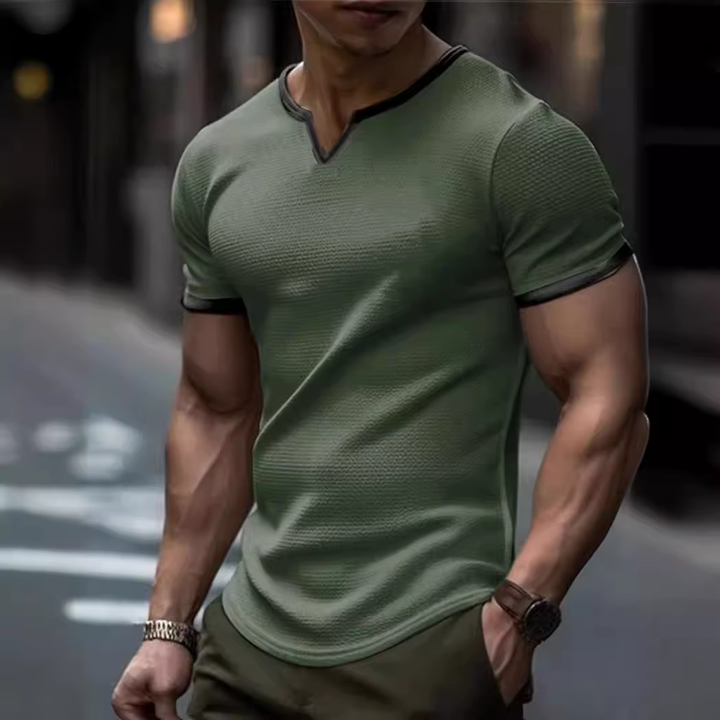 T-shirt à carreaux pour hommes