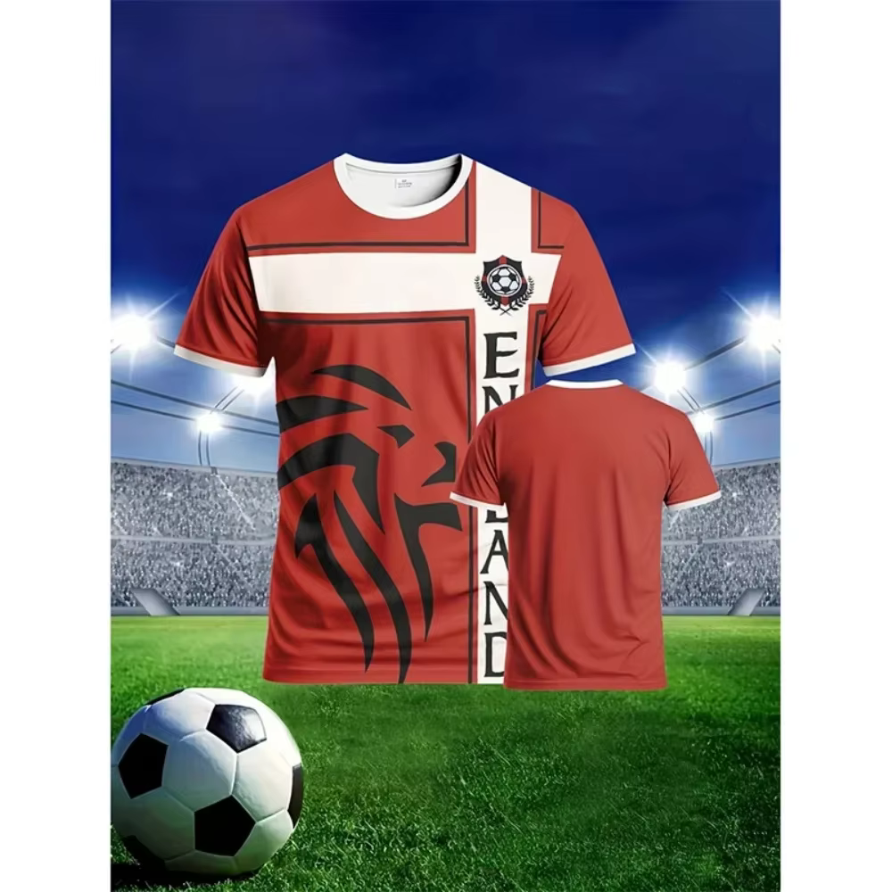T-shirt de football pour hommes avec drapeau anglais d'été