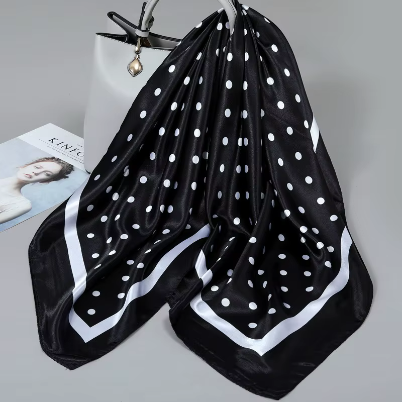 Écharpe à motif de pois de 90cm pour femmes