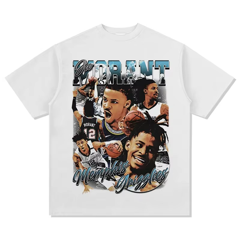 T-shirts Oversize Homme Imprimés Basketball Streetwear Américain Manches Courtes Hip-Hop Y2K Décontractés Col Rond Hauts Cool pour Garçons