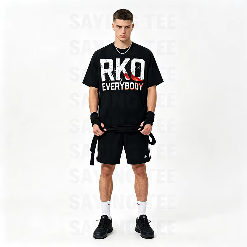 T-shirt Randy RKO Everybody Blood Y2K avec lettres gothiques imprimées