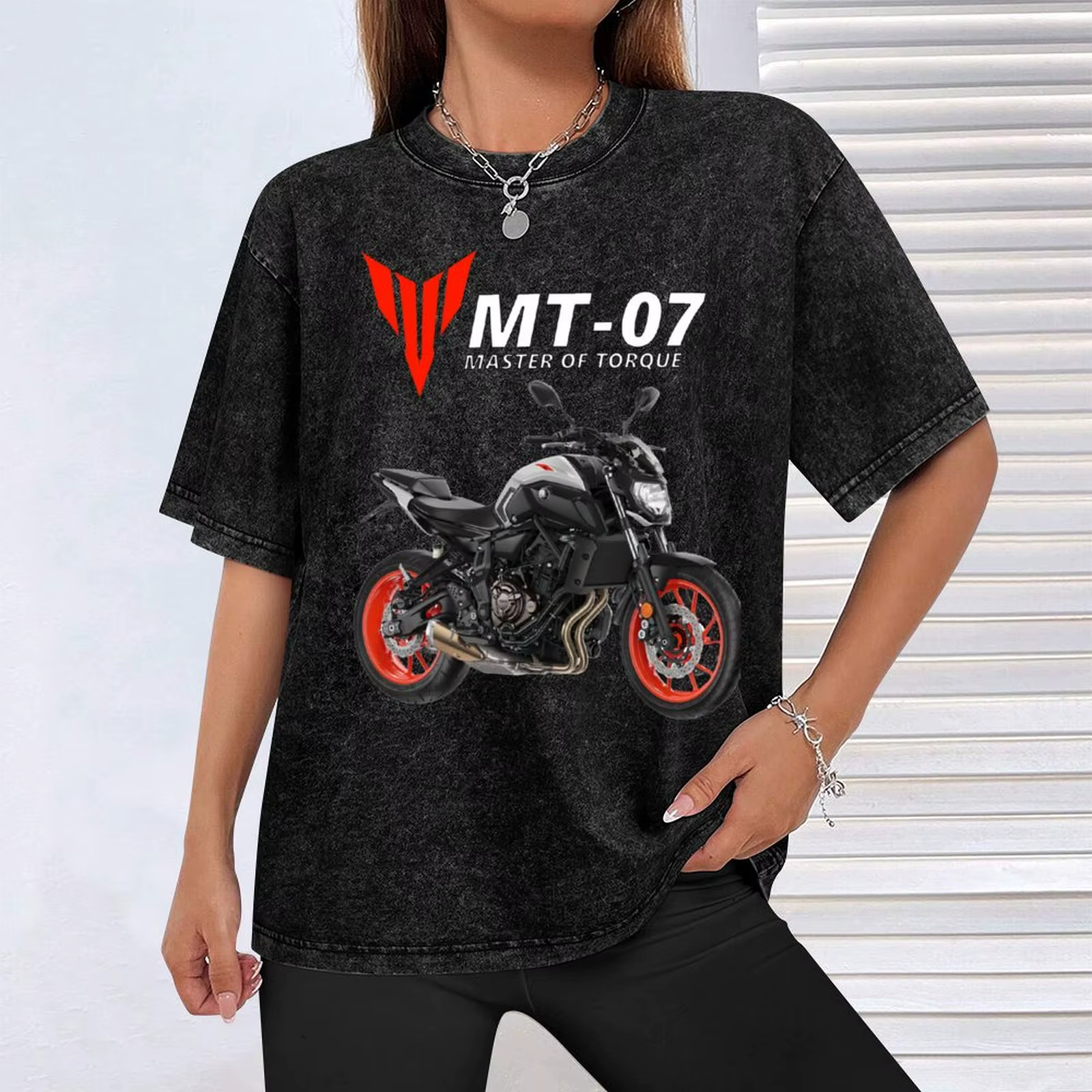 T-shirt moto MT-07 décontracté et ample pour usage quotidien