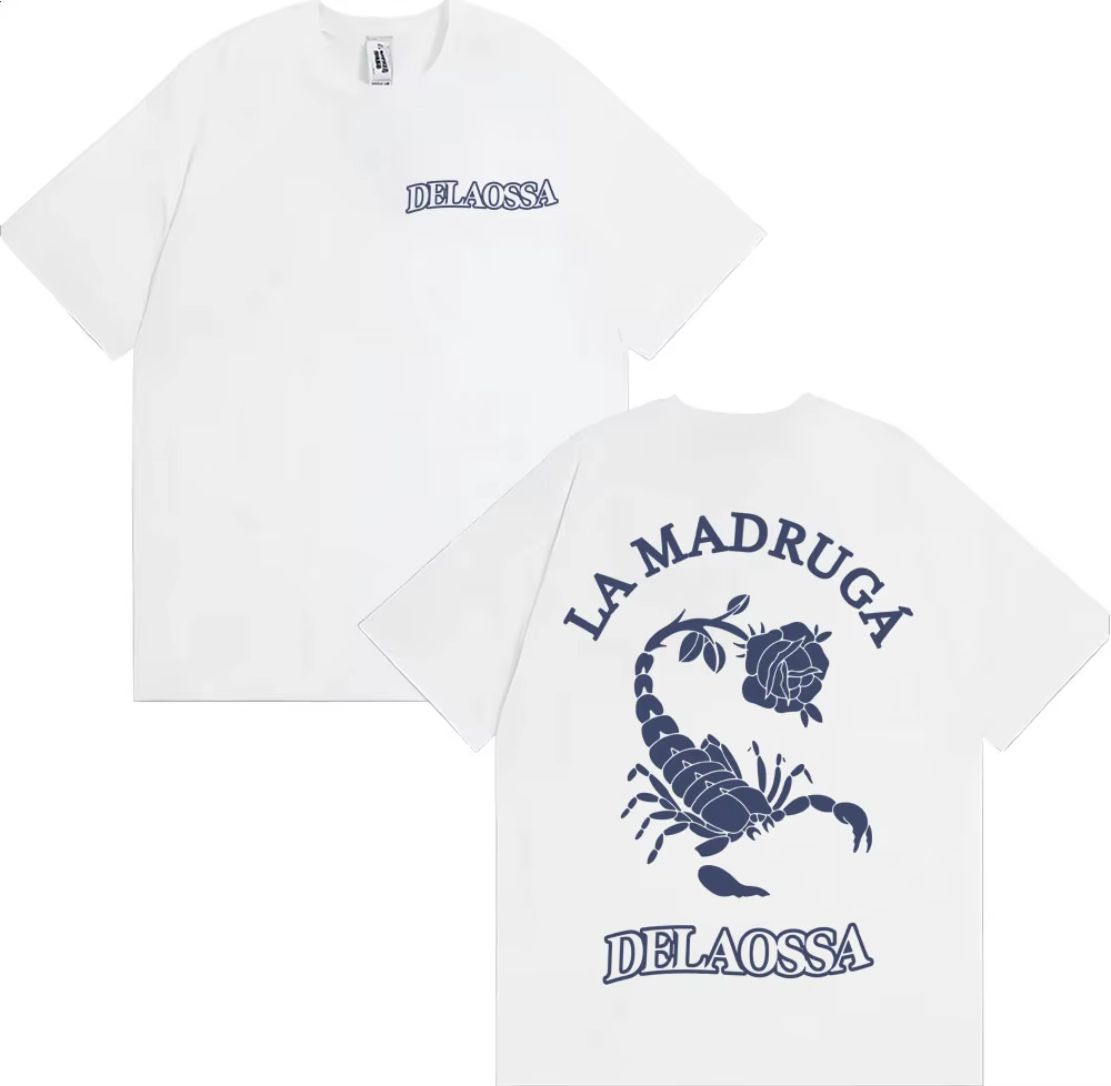 Rappeur Delaossa La Madruga Tour 2026 Merch T-shirts Hommes Femmes Mode Punk Hip Hop T-shirt Haute Qualité 100% Coton
