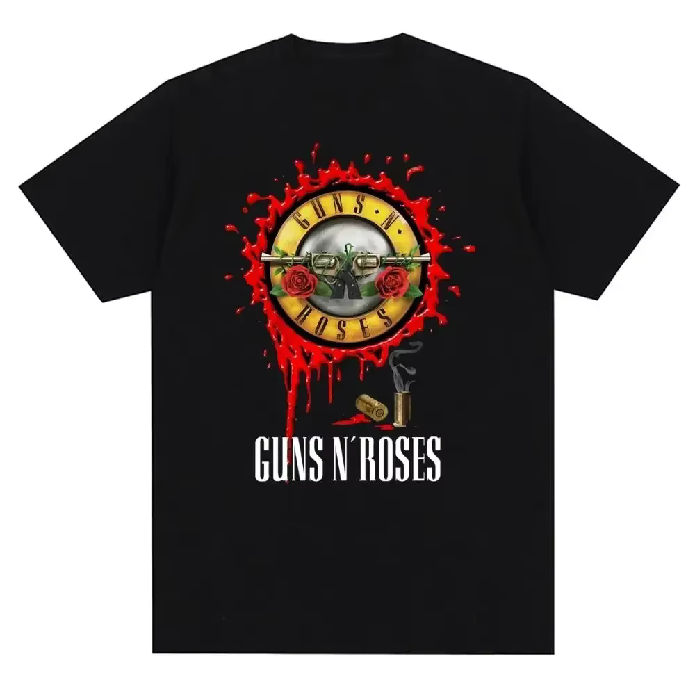 Guns N Roses imprimé graphique t-shirt Vintage groupe de Rock Streetwear à manches courtes mode col rond