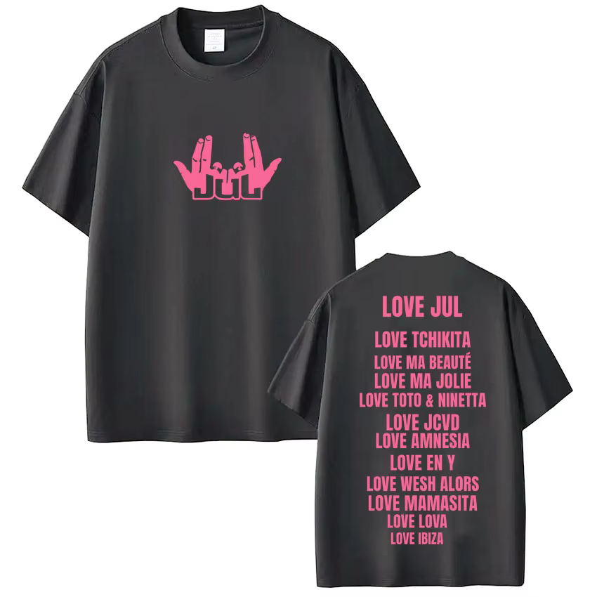Rappeur Jul Love Jul T-shirt graphique classique hommes femmes mode Hip Hop manches courtes coton surdimensionné