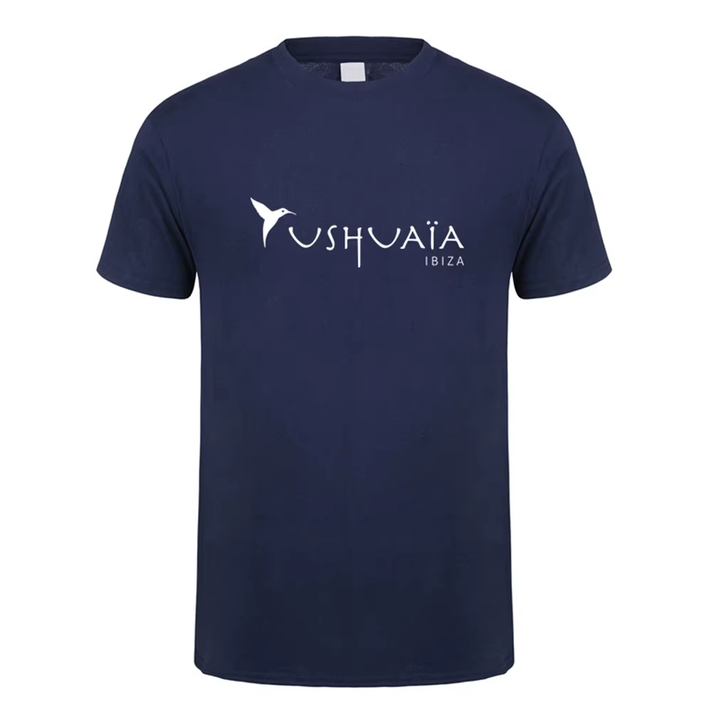 T-shirt Ushuaia Ibiza pour hommes été unisexe à manches courtes coton