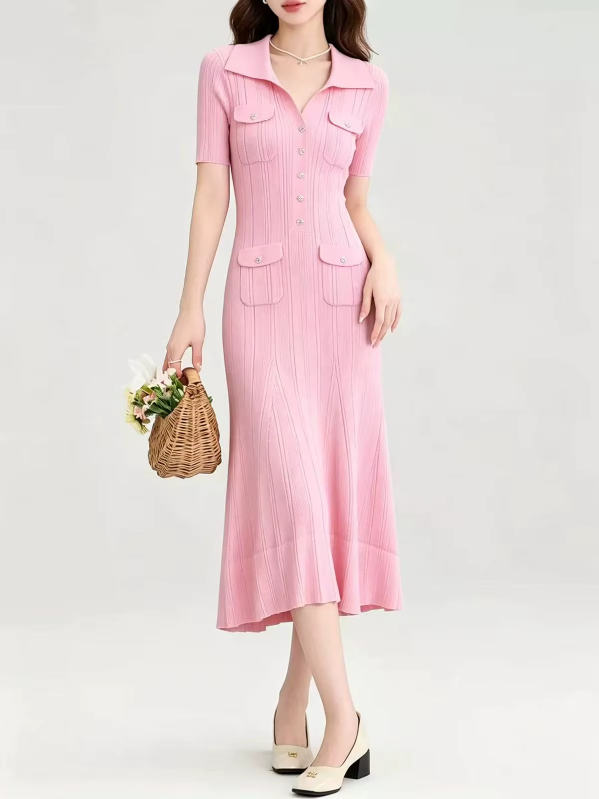 Robe midi élégante décontractée pour femme